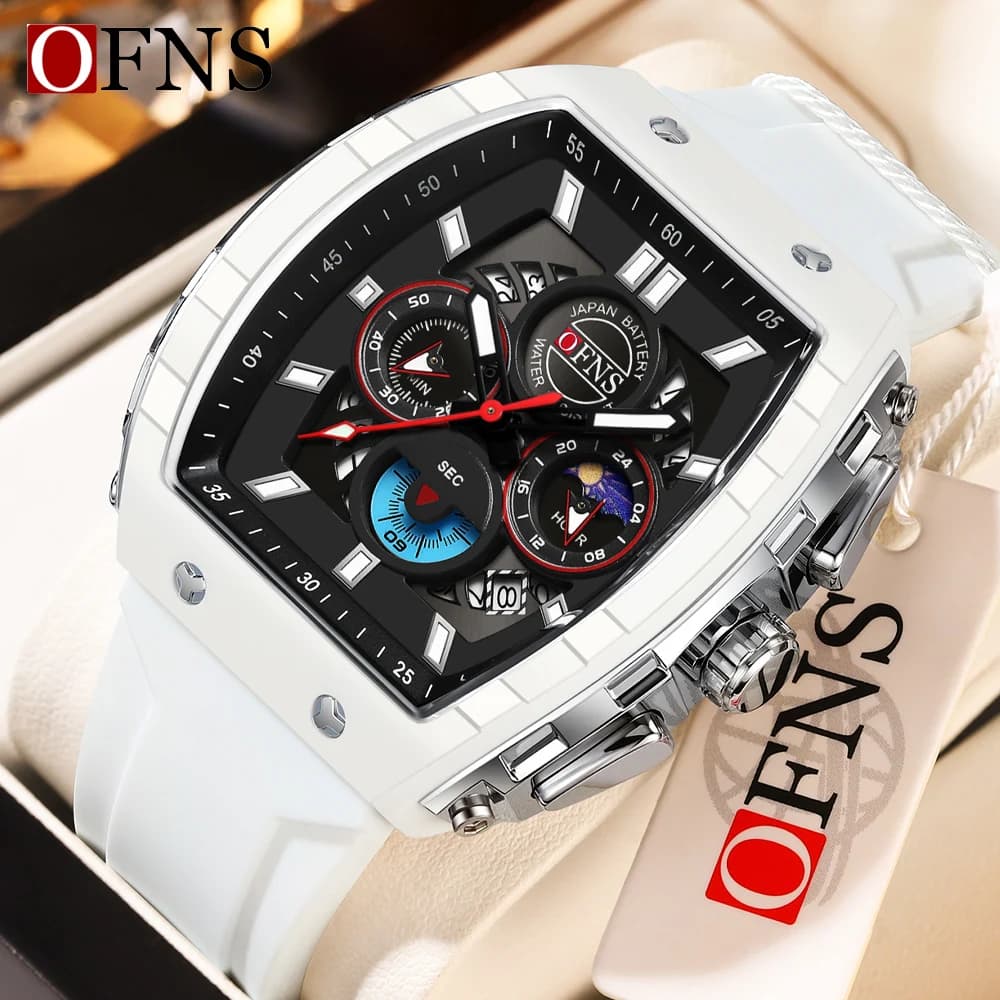 OFNS Men's Casual Wrist Watch Sports Quartz With Chronograph Luxury Men's Watch Fashion Business With Auto Date Men's Watch