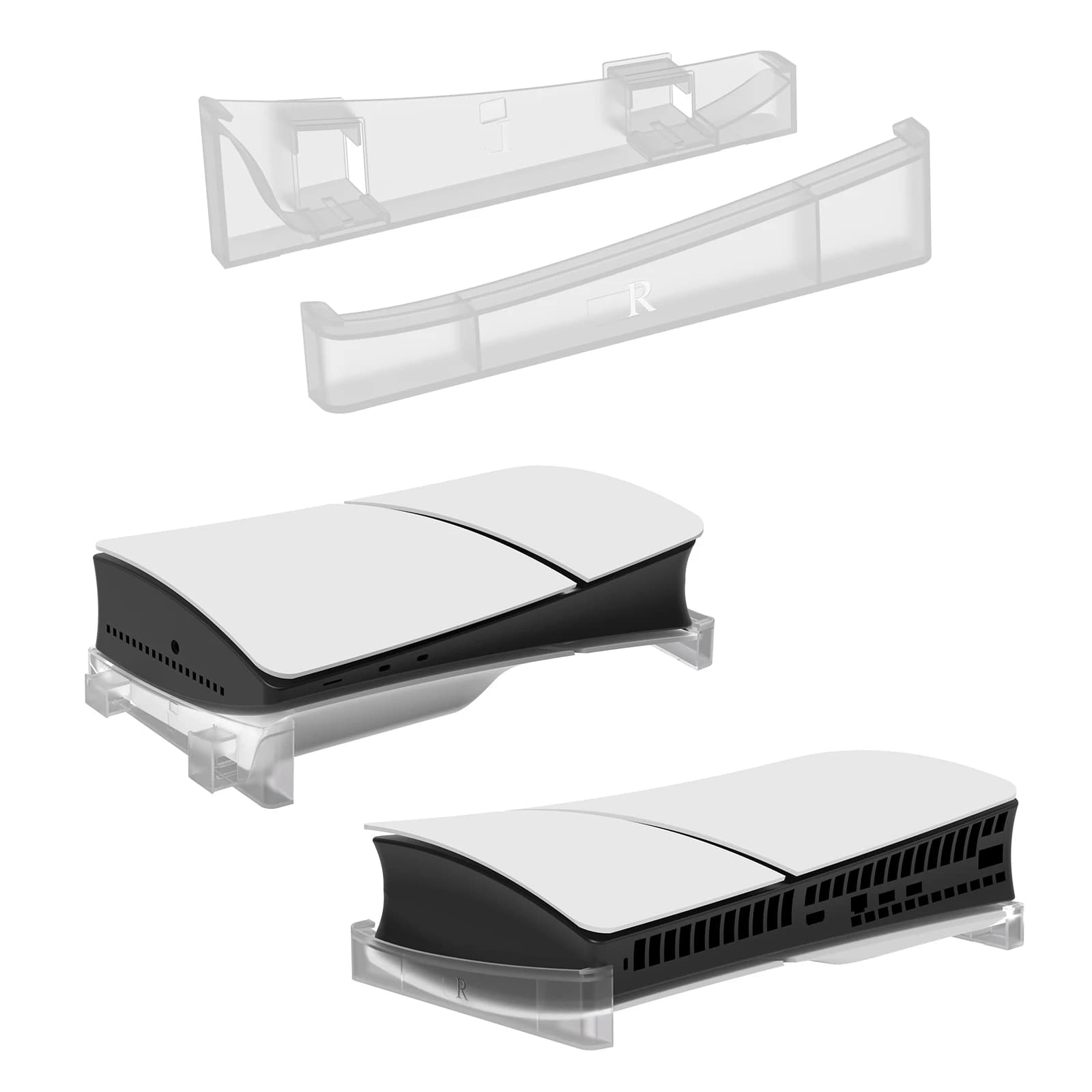 Supporto per console PS5 Slim, supporto orizzontale per display, supporto trasparente per console PS5 Slim, accessori.