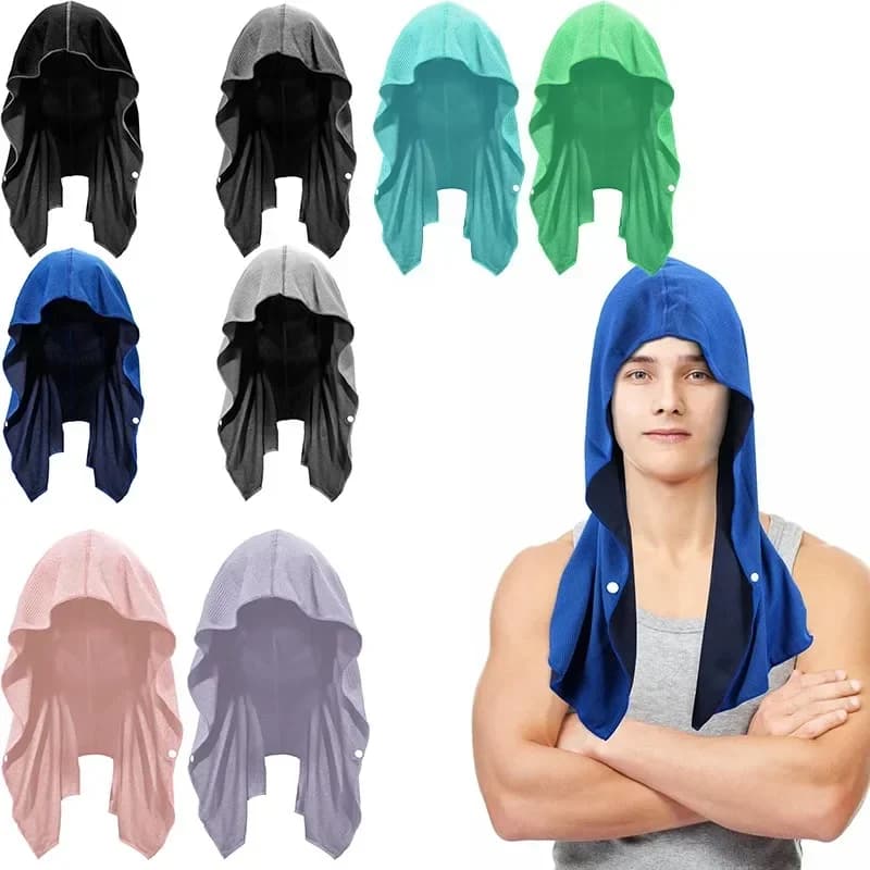 Asciugamano rinfrescante con cappuccio Asciugamani rinfrescanti Asciugamani assorbenti ad asciugatura rapida per collo e viso Protezione UV Sport Allenamento Campeggio Ciclismo