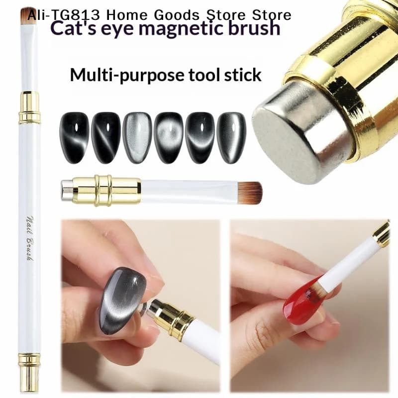 2 In 1 Cat's Eye Magnetic Nail Pen Painting Pen Multi Functional Nail Pencil For Gel Nail Polish With Magnetic Suction Nail Art
