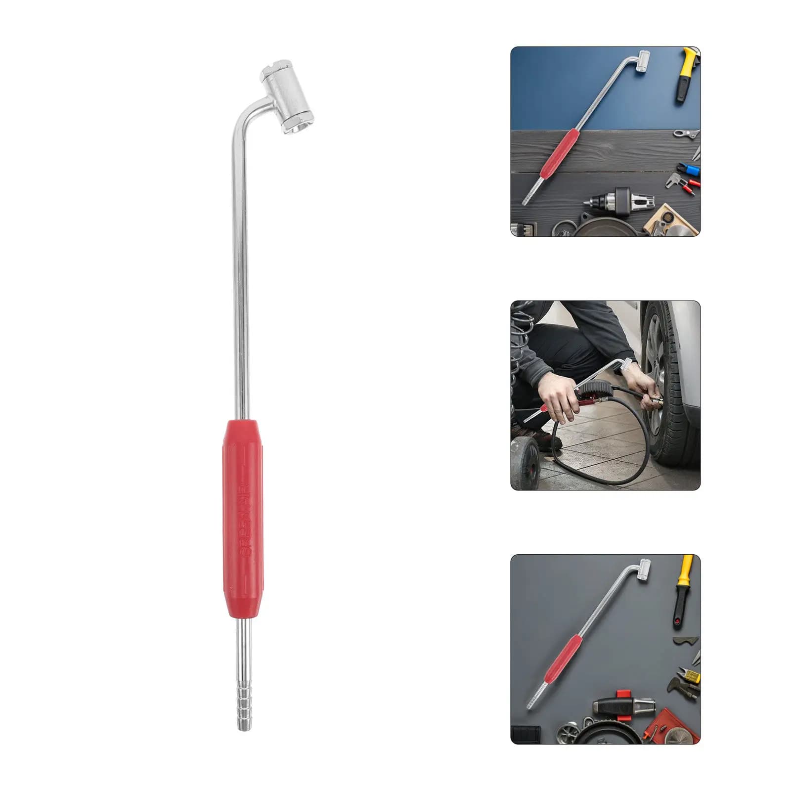 Adattatore per Gonfiaggio Pneumatici Esteso 8mm, Connettore Rapido per Compressore d'Aria Auto e Camion, Gonfiatore per Pneumatici Auto