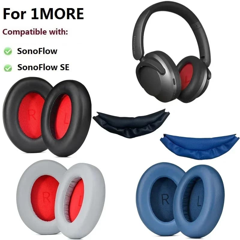 Cuscinetti auricolari di ricambio Cuscinetti auricolari compatibili con 1MORE SonoFlow Pro SE Cuffie Gamer Fascia per capelli