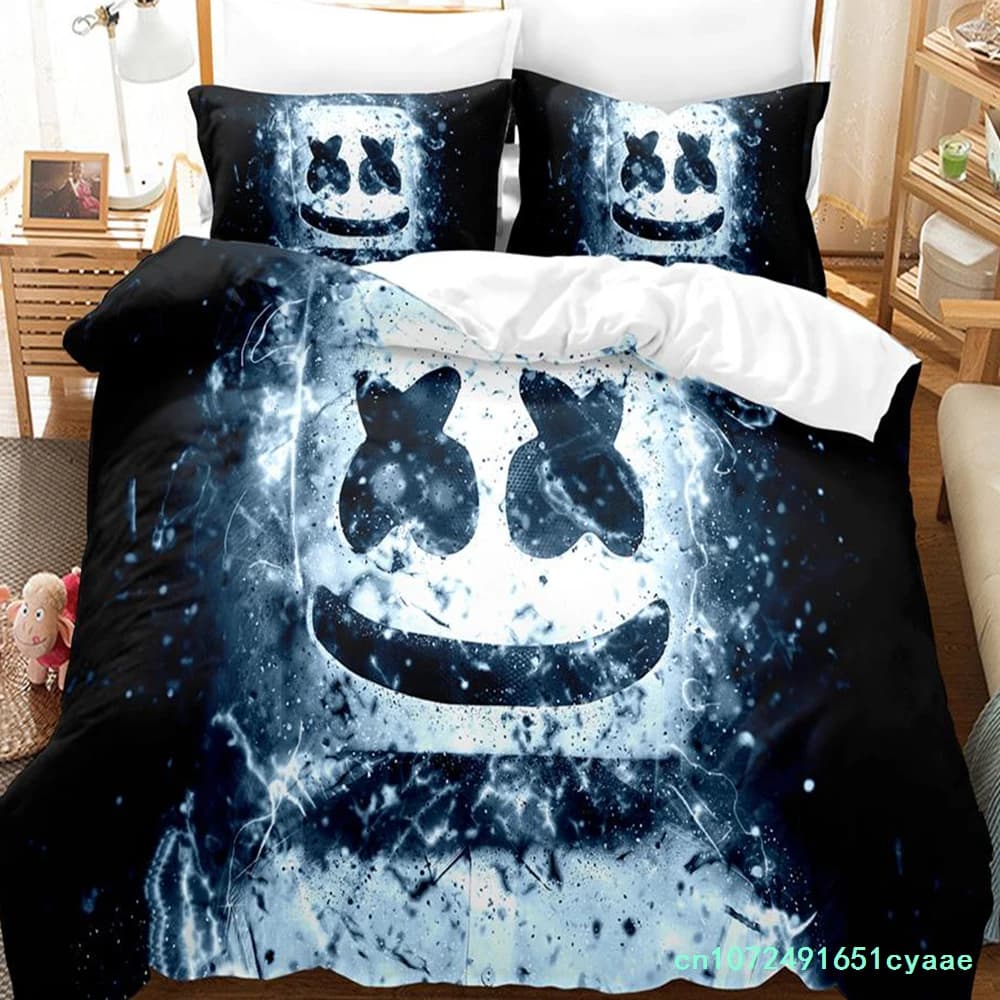 Marshmallow Dj Bedding Set Single Twin Full Queen King Size Bed Set Aldult Kid Bedroom Duvetcover Sets 3D Candy Band Baida DJ