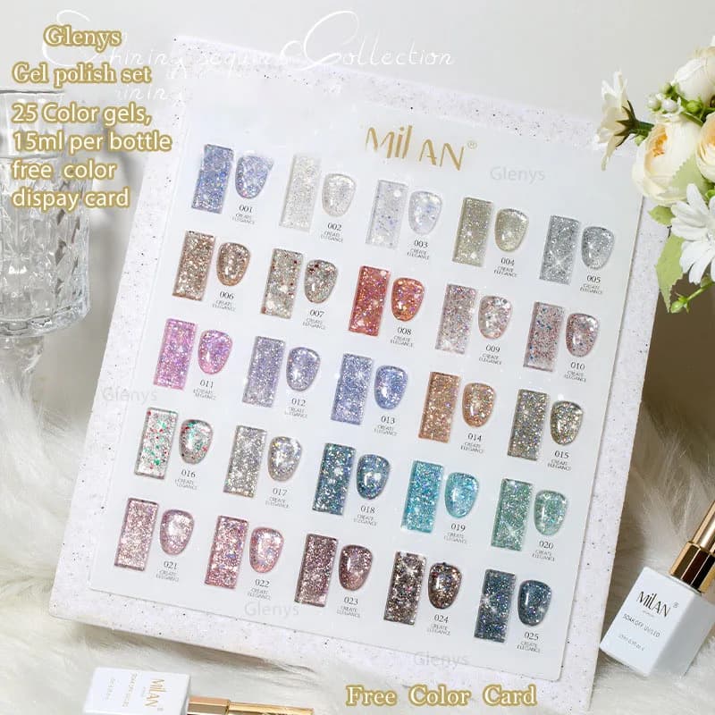 Glenys 25 colori smalto gel netto rosso popolare gel ad immersione semipermanente salone per unghie set di vernici per nail art 15 ml