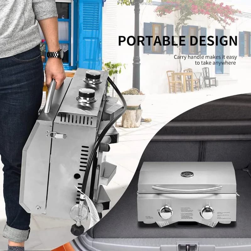 Stainless Steel Outdoor Portable Liquefied Gas Barbecue Grill Camping Picnic Stove
