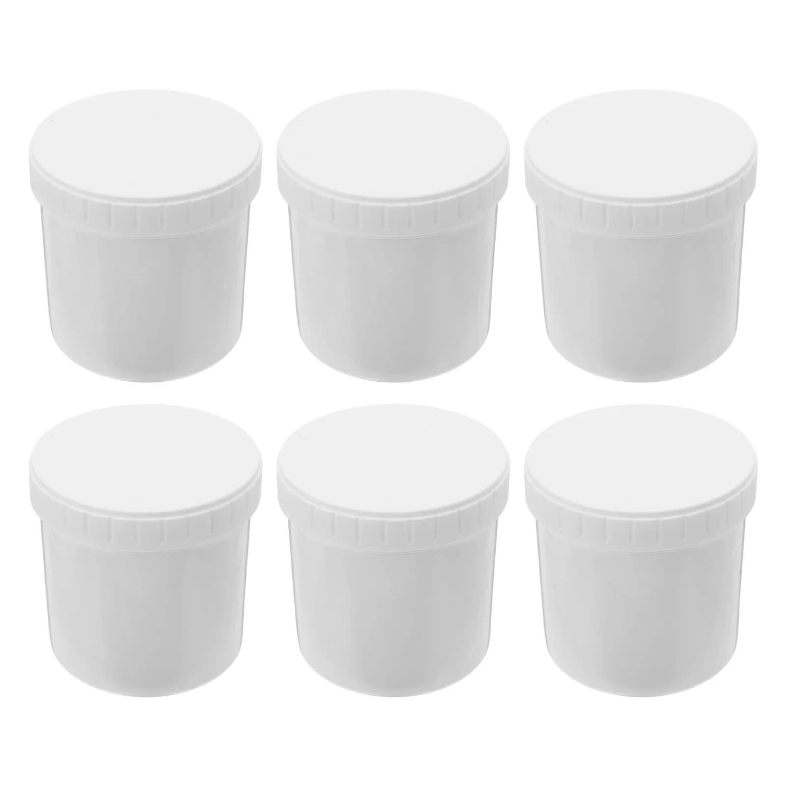 6Pcs Food Grade Airtight Storage Jars 300Ml Screw Top Plastic Containers with Lids for Flour Sugar Oats Protein Powder Coffee