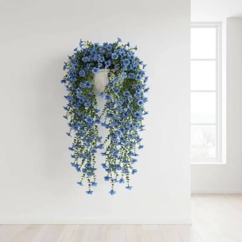 Nuovo Set di 2 Pezzi di Piante Finte in Plastica di Eucalipto, Fiori Artificiali a Margherita, Ghirlande Pendenti per Arco Nuziale, Decorazione per Casa, Giardino e Pareti