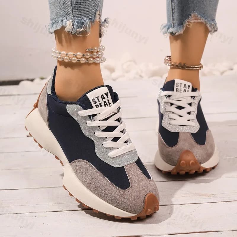 Scarpe da ginnastica da donna Scarpe da passeggio causali Donna 2025 Scarpe da corsa antiscivolo per esterni con plateau sportivo alla moda autunnale