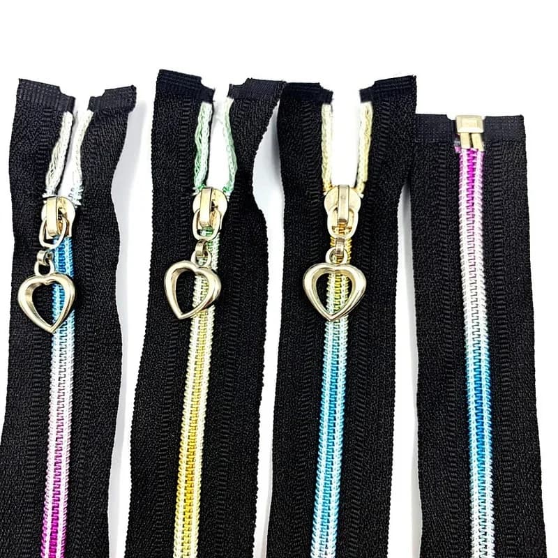 5 pezzi (50cm-90cm) 5 # Bulk Nylon Open End cerniera cerniere colorate gradiente dente per cucire bagagli