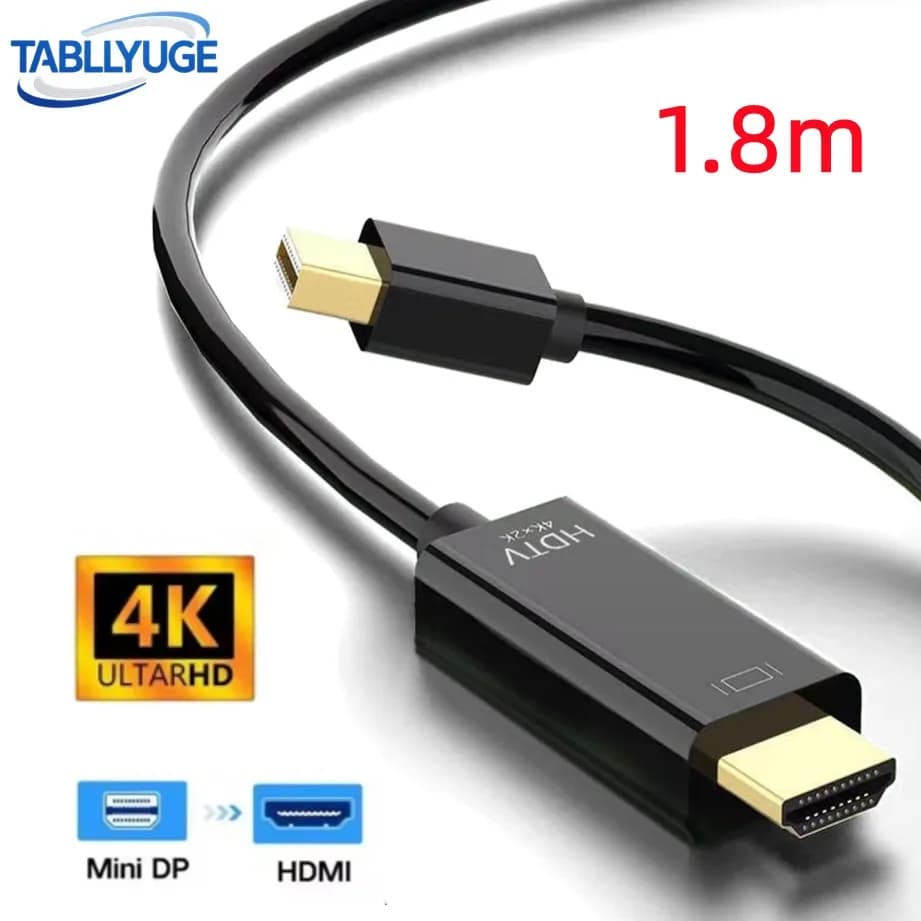 Cavo Mini DisplayPort a HDMI da 1,8 m 4K compatibile con MacBook Pro/Air Proiettore Monitor Laptop Cavo compatibile Mini DP a HDMI