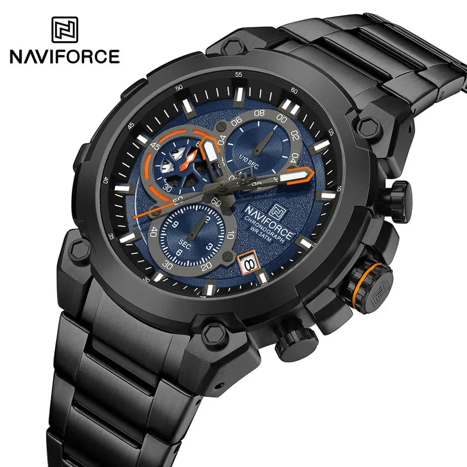 NAVIFORCF Men's Military Watches, Luxury wrist watch, Quartz watch, Fashionable chronograph, Relogio Masculino