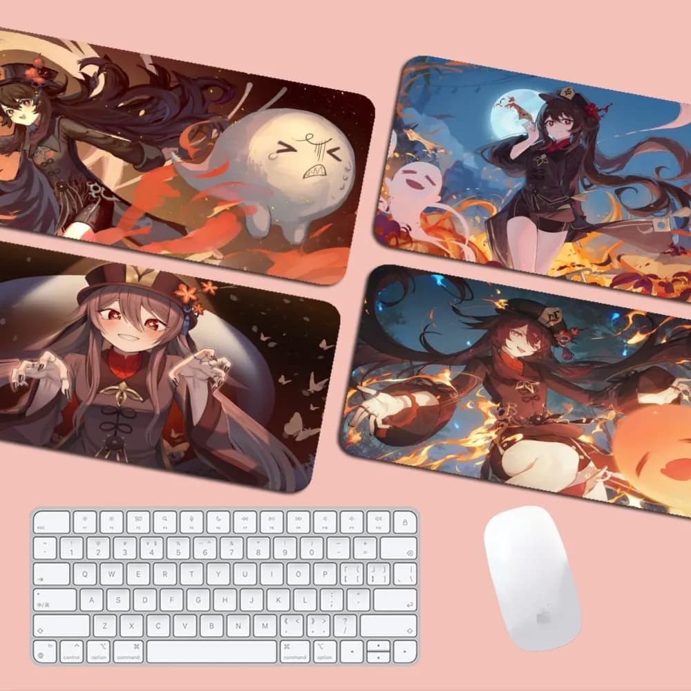 Genshin Impact Hu Tao Anime Mousepad Boy Pad tappetino per mouse da gioco in gomma naturale dimensioni per Gaming World Of Tanks CS GO Zelda