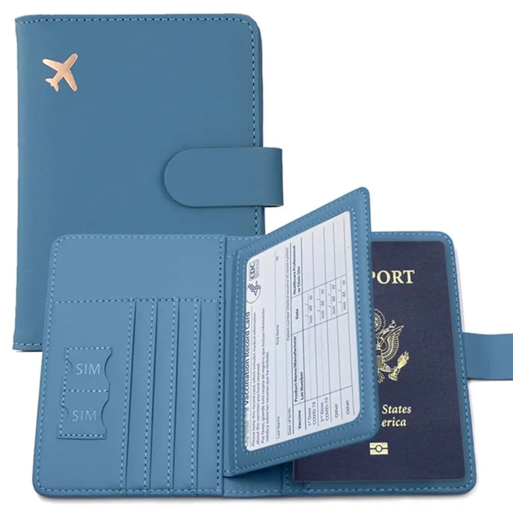 Borsa Portaoggetti per Check-in Aereo, Custodia Protettiva per Nome, ID, Indirizzo, Passaporto, Porta Carte in PU, Accessori da Viaggio, Porta Passaporto