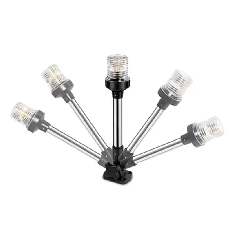 Luce di Ancoraggio per Barca 18 LED, Luce di Poppa Rotonda Bianca Pieghevole 10-24 Volt