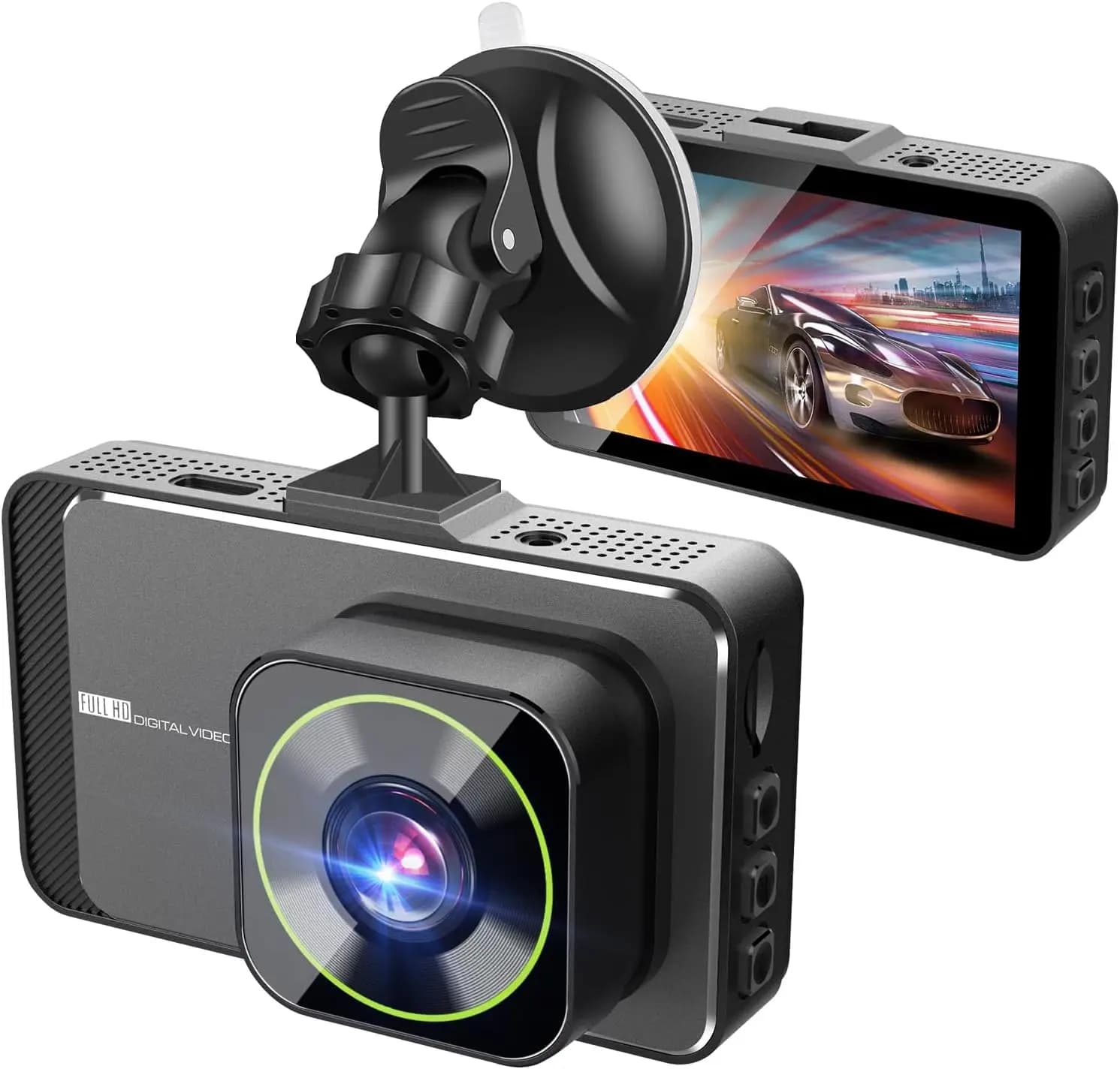 Dash Cam Frontal 1080P, 3" IPS Screen, 170 ° Grandangle, aluminum alloy, WDR, G sensor, parking monitor, loop recording, De movement