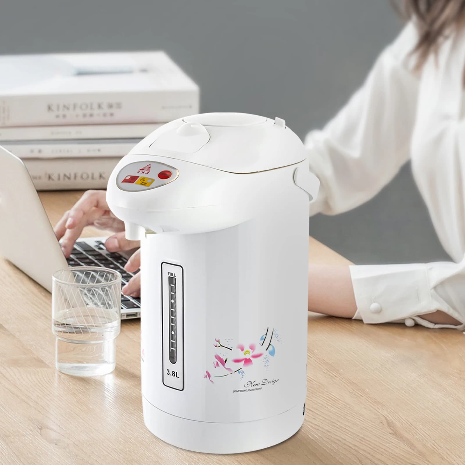 3.8 Liters (128.5 Oz) Stainless Steel Hot Water Dispenser Portable Kettle for Hot Water 750 W