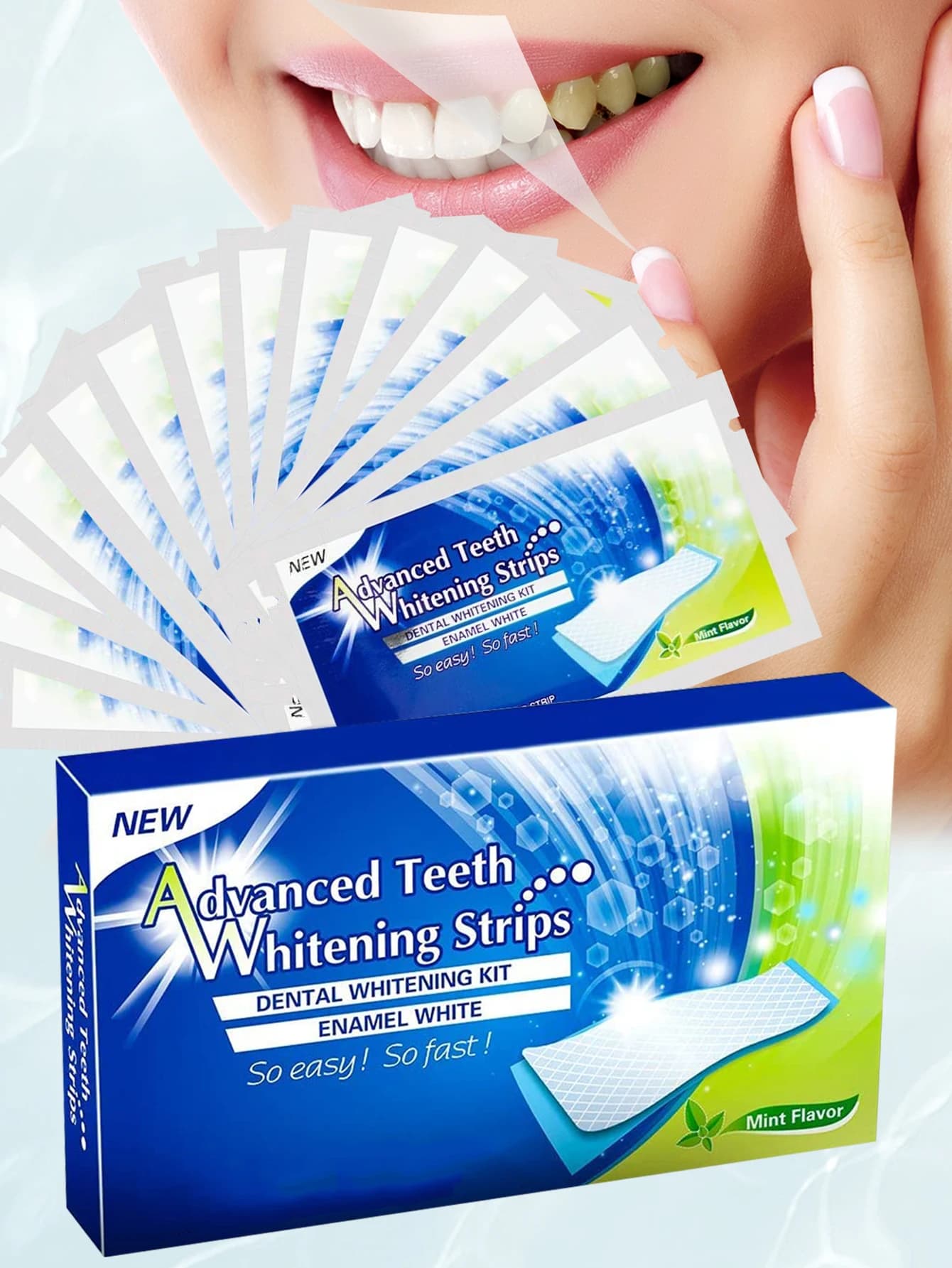 Strisce Sbiancanti Avanzate per Denti, Sbiancamento Istantaneo, Delicate sull'Emamel, Senza Sensibilità, Sorriso Bianco Duraturo, Trattamento Dentale Professionale