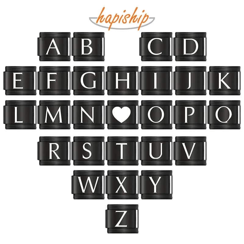Hapiship Top New Original Daisy Black 26 Letters AZ Fascino italiano Misura 9mm Bracciale Gioielli in acciaio inossidabile Creazione fai da te DJ320