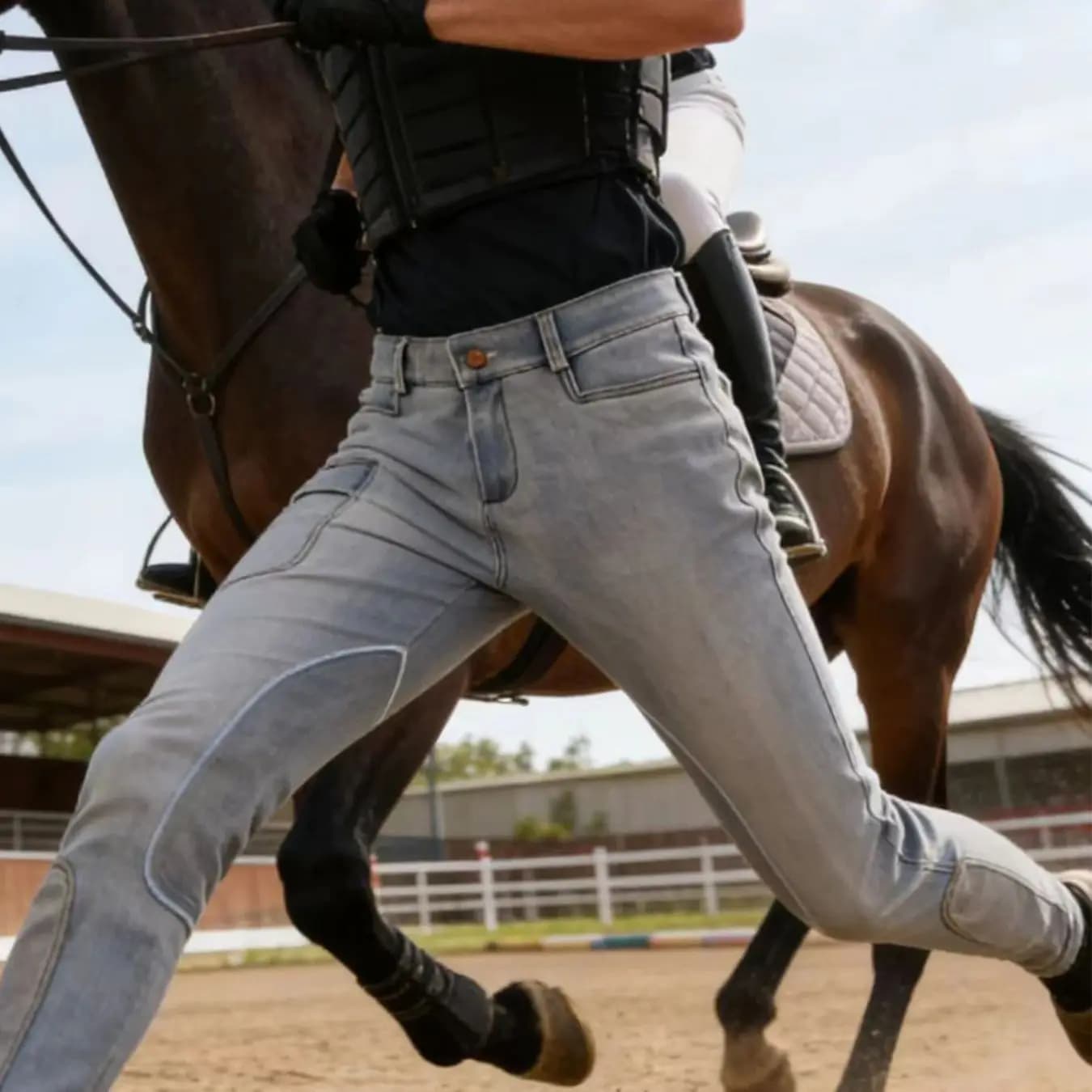 Jodhpurs da uomo; pantaloni da equitazione elasticizzati e aderenti