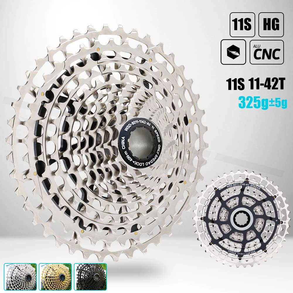 SPEDAO 12S 11-46T 11S 11-42T Cassetta per Bici MTB, Strada e Gravel Super Leggera 325g in Acciaio CNC, Volano HG, Ricambi per Upgrade Freehub