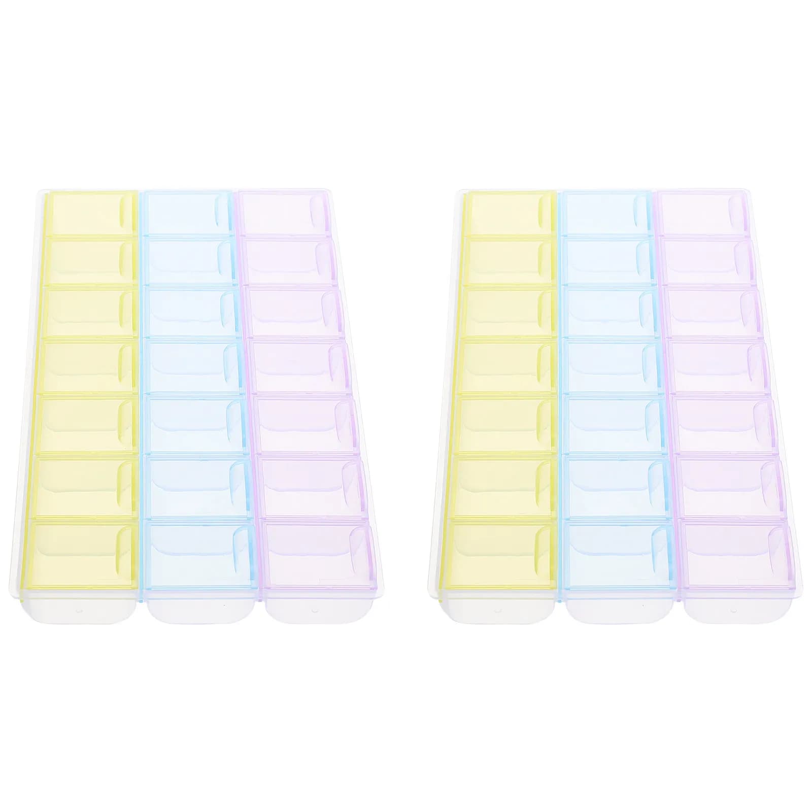 2 Pieces Light Portable Container for Beads with Diamond Finish, Embroidery Beads and Supplies for Nail Art