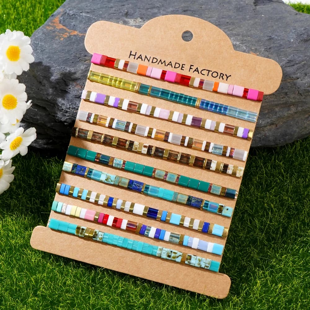 10 pz/set nuovo arrivo Tila braccialetto elasticizzato con perline per le donne Set di bracciali alla moda multistrato Boho Jewerly colorato