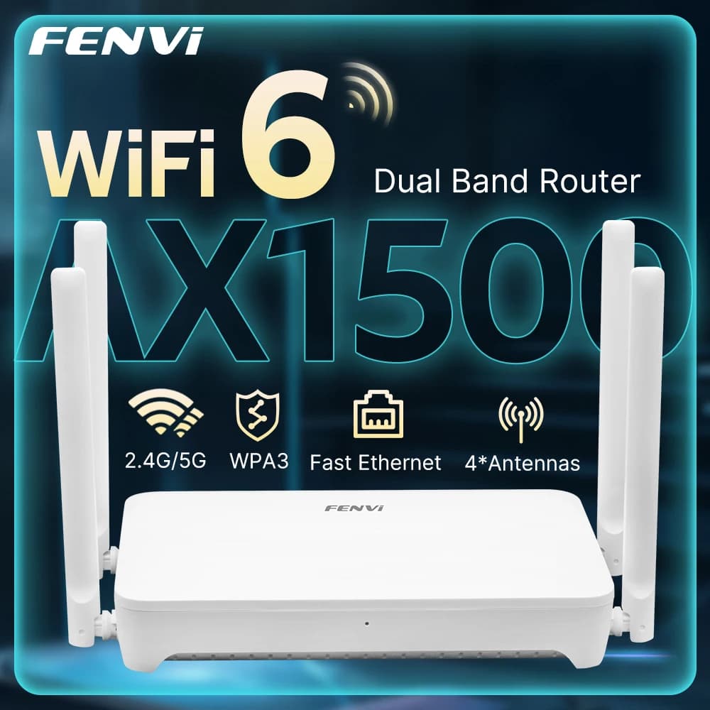 FENVI WiFi 6 AX1500 Router Dual Band 2.4G/5.8GHz Porta Gigabit Ethernet Wireless Wi-Fi6 Ripetitore Mesh 4 Antenne Amplificatore di Segnale