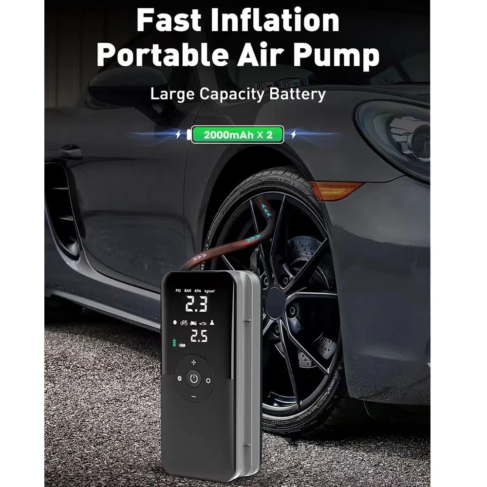 Mini gonfiatore portatile per pneumatici, compressore d'aria per auto, pompa di gonfiaggio wireless per gonfiare pneumatici per auto, moto, biciclette!