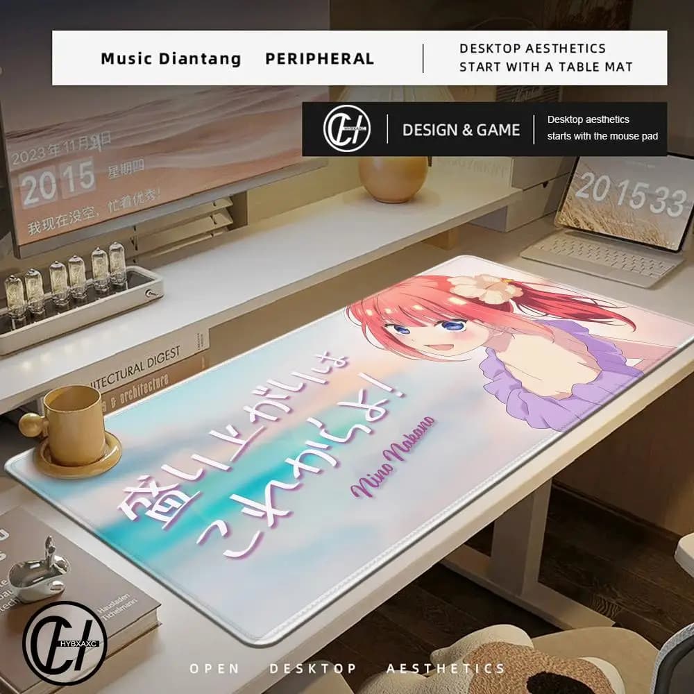 New Pretty The Quintessential Quintuplets HYBXAXC Anime Kawaii Girl Mouse Pad Laptop Gaming Accessories Large Keyboard Desk Mat