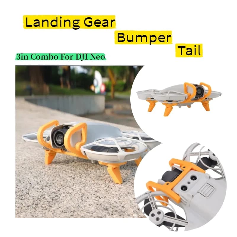 3in1 Combo Gimbal Paraurti Drone Protezione per obiettivo Viaggi di atterraggio pieghevoli rinforzati Supporto per treppiede Ala di coda per accessori DJI Neo