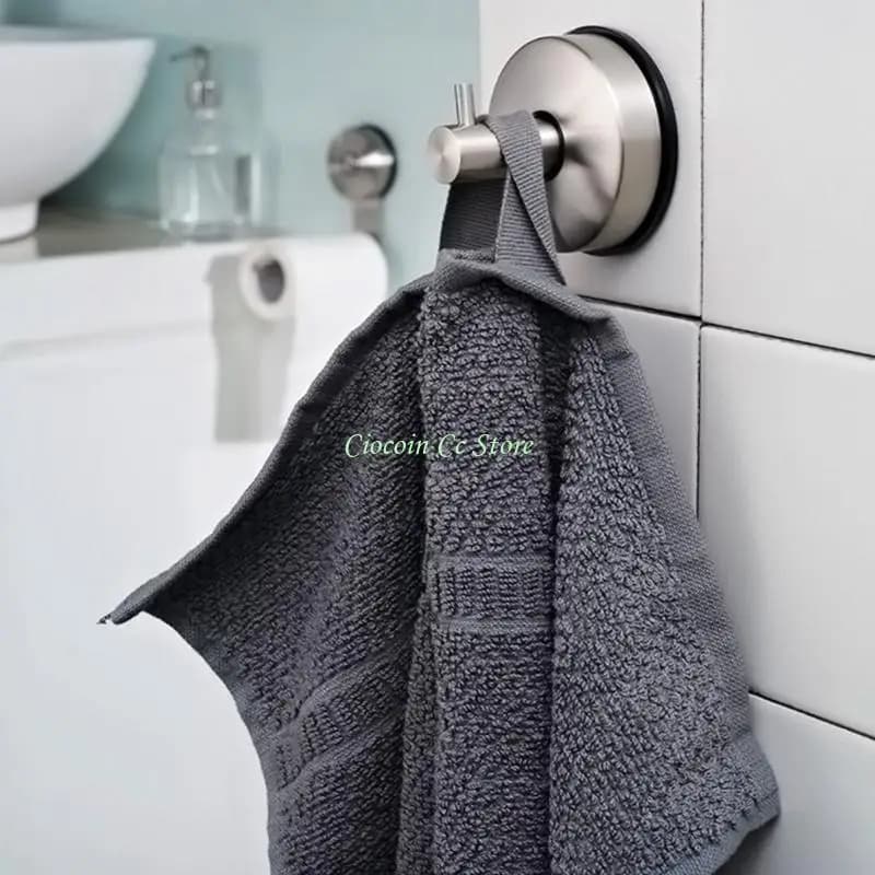 X90F 2pcs Suction Cup Hooks Stainless Steel Coat and Hat Hangers Waterproof Hooks for Shower Bathroom Kitchen Glass Door