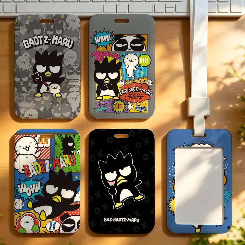 Cute B-badtz M-maru Cartoon NFC Contactless Sliding Card Sleeve For Student Cards, Bus Cards, ID Cards, And Work Permits