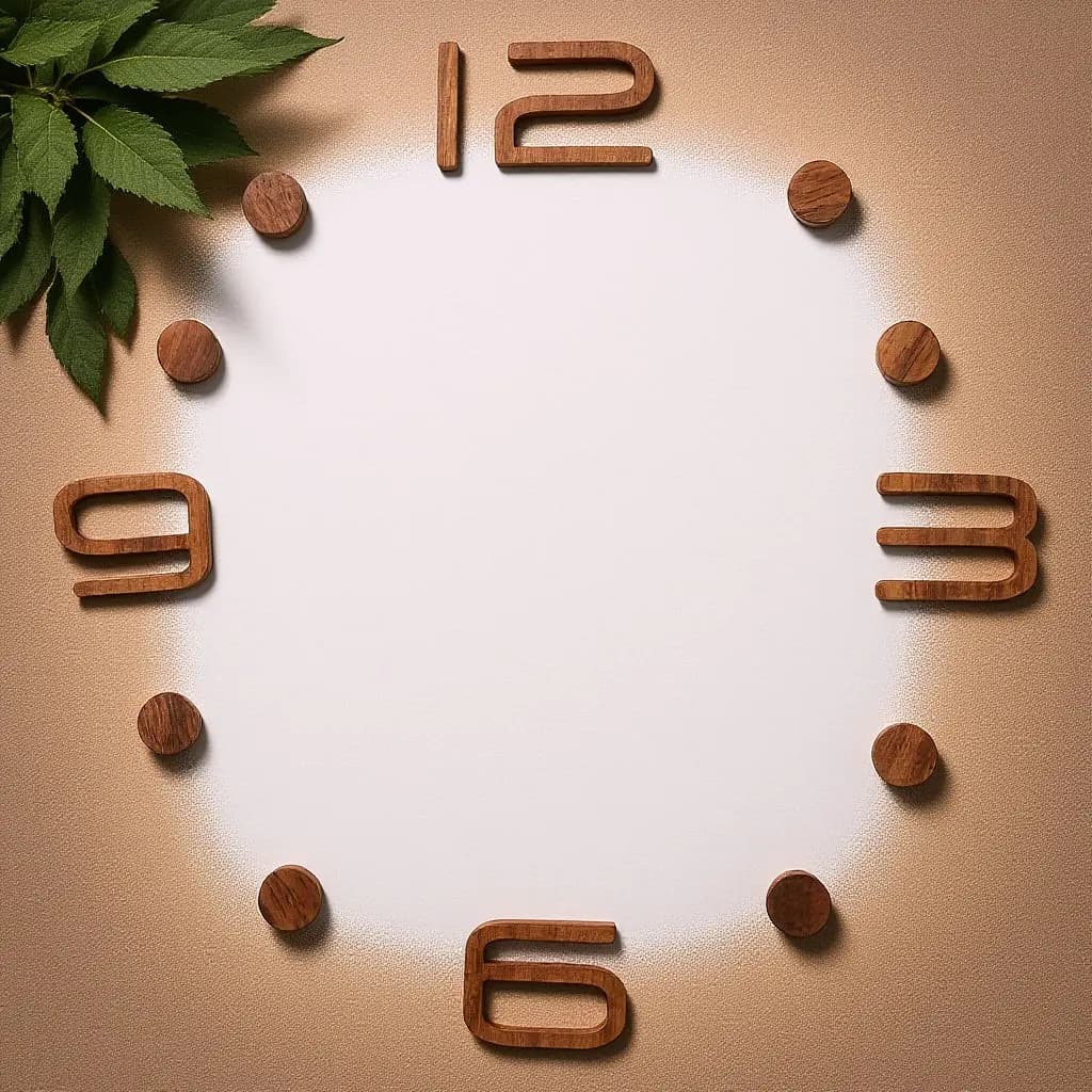 Wooden Arabic Numbers for DIY Clock Black Walnut Natural Grain Silent Operation Wall Clock Kit with Adhesive Mounting Home