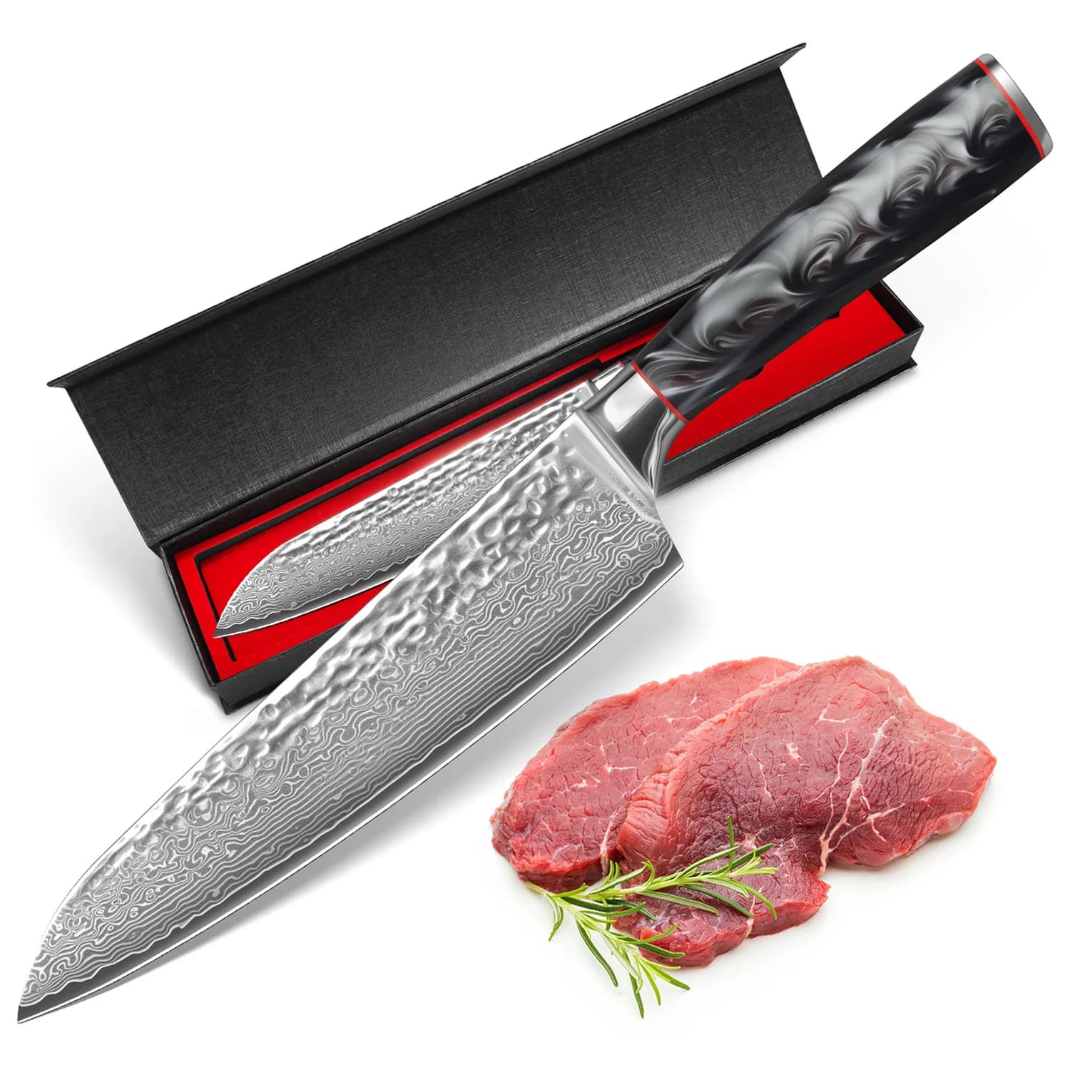 Chef knife Damascus 19,3 cm 67 layers VG-10 Steel Damascus, Kitchen knife Professional chef knife with ergonomic handle