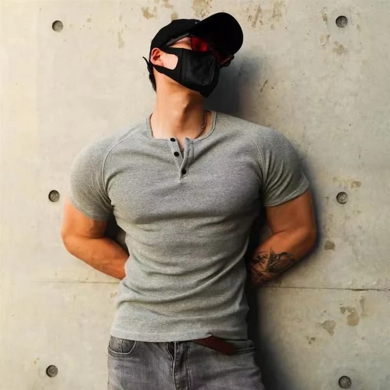 T-shirt Estiva da Uomo, Maglietta Casual a Maniche Corte, T-shirt da Jogging e Bodybuilding, Top da Palestra e Fitness, Abbigliamento Streetwear Slim Fit