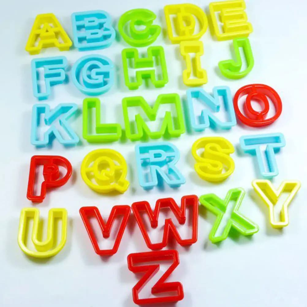 26Pcs Alphabet Capital Letter Plasticine Tools Set for Kids Creative Dough Play Educational Learning At Home Daycare Classroom