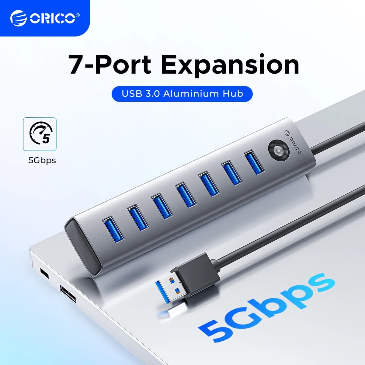 ORICO USB 3.0 HUB 5Gbps Dock Station 7 porte USB A tipo C HUB S per laptop Macbook di superficie
