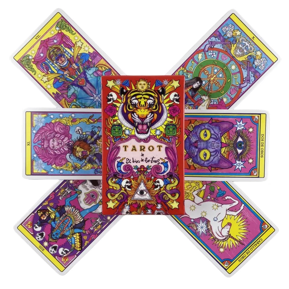 El Dios De Los Tres Tarot Cards A 78 Tiger Deck Oracle Visions Divination Edition Giochi da tavolo