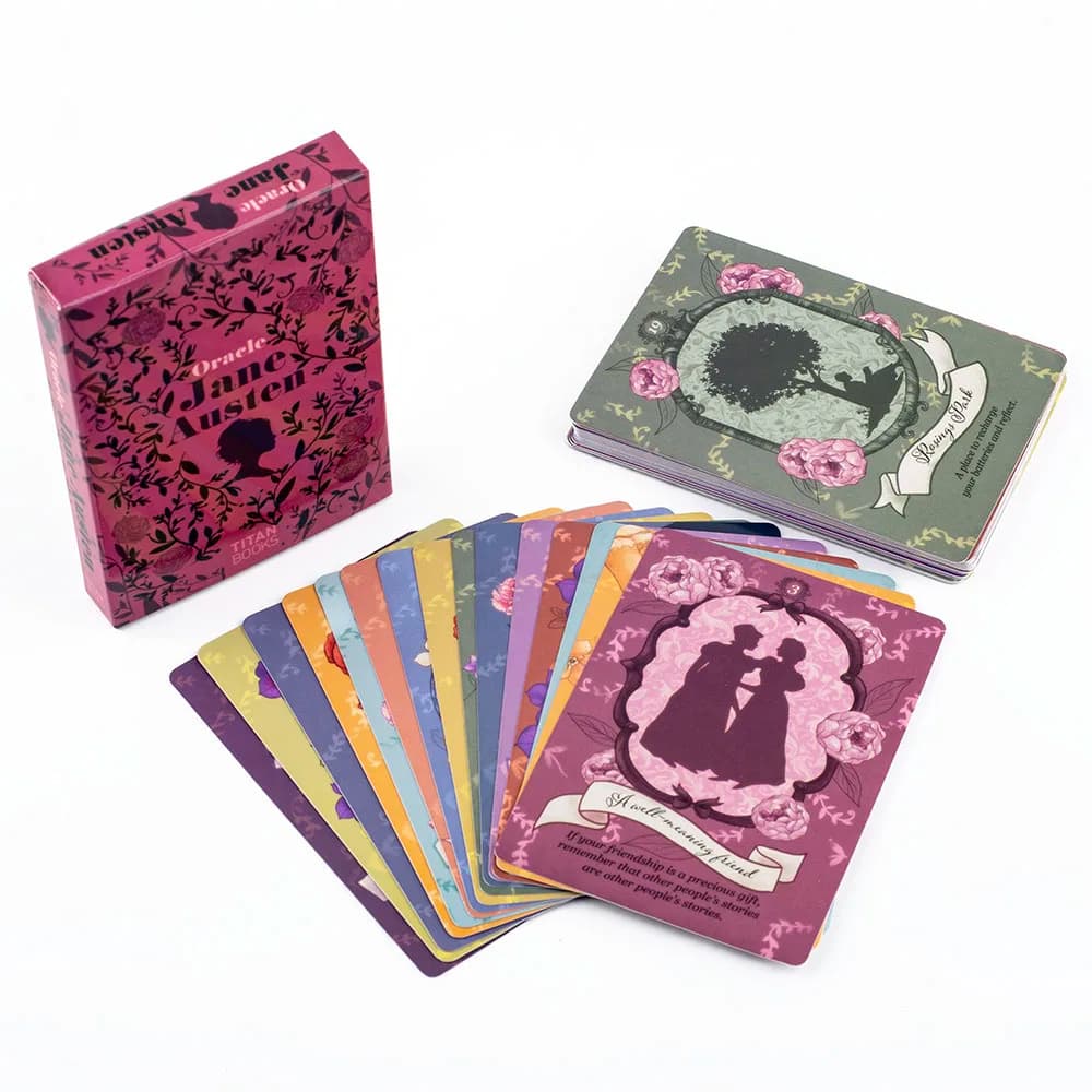 Jane Austen Oracle Deck Set di divinazione letteraria da 40 carte, carte dei tarocchi con illustrazioni in stile Regency 10,3*7,3 cm