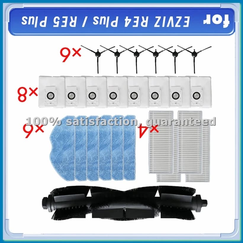 Main Brush Filter Mop Pad Wipe Dust Bag Side Brush for RE4 Plus/RE5 Plus Part Vacuum Cleaner Sweeper Accessories-A56M