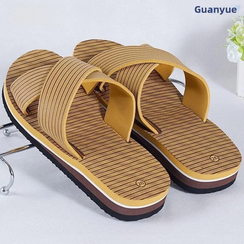 Summer Men's Slippers Thick Bottom Anti-Slip Indoor Foam Beach Hard Bottom Cool Slippers Summer Comfortable Home Shoes