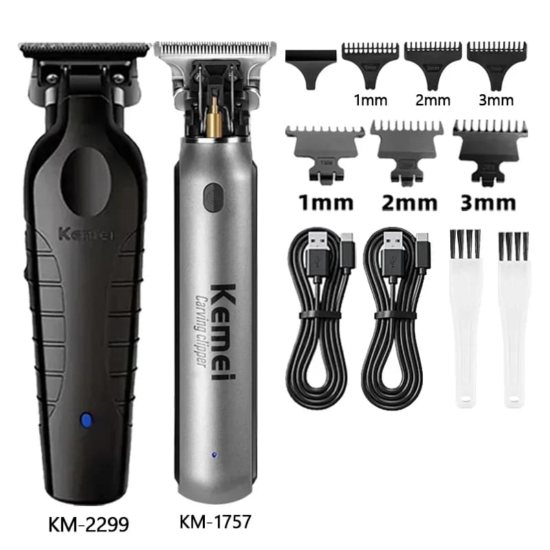 Kemei Haircuts Charging USB Cutting Blade Zero Cut Haircuts Head Cava Barbiere Haircutting Machine KM-2299 KM-1757 KM-2024