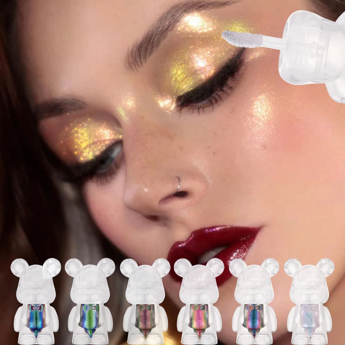 Ombretto camaleonte liquido Ombretto perlescente opaco Fine Shimmer Stage Ombretto orso ad alta luce delicato tutto con influencer