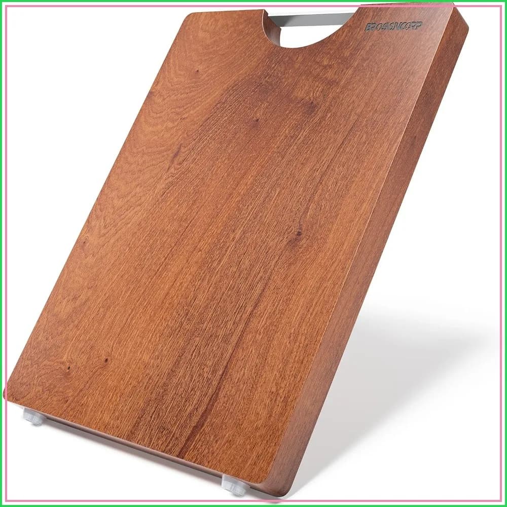 Tagliere in vero Sapele massiccio, monoblocco senza colla, atossico, bordo a grana naturale, 38 cm (L) x 28 cm (L) x 2,5 cm (Spessore)