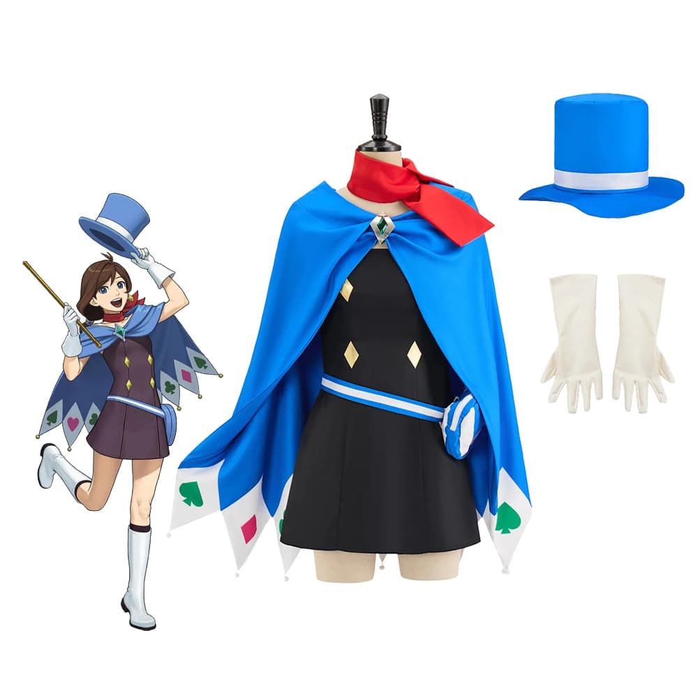 Naruhodou Minuki Cosplay Costume Game Ace Attorney Trucy Wright Magician Blue Uniform Halloween Carnival Outfits