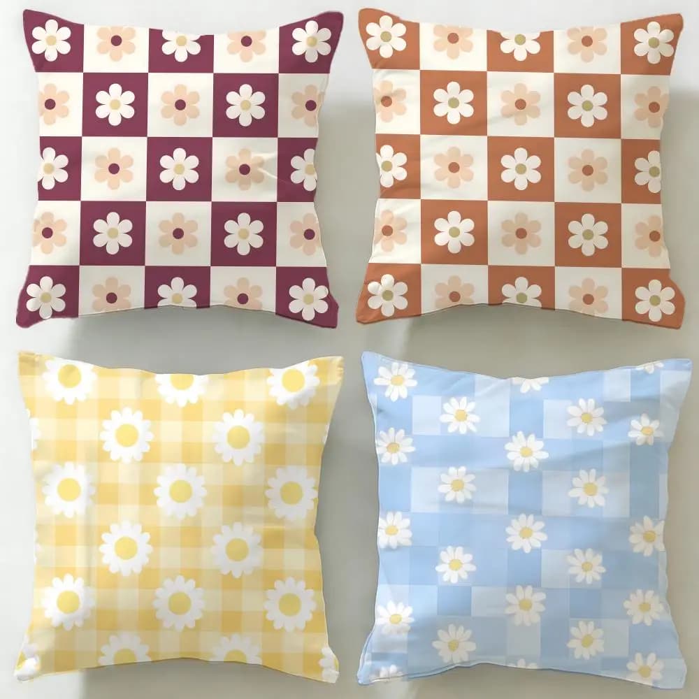 Fodera per cuscino con motivo a scacchiera, morbida e facile da lavare – Versatile per divano, letto, viaggi e ufficio
