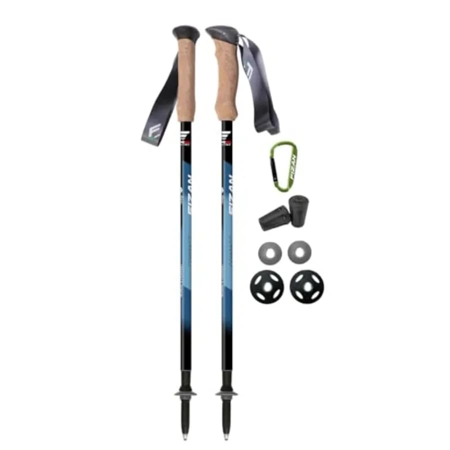 Bastoncini da Trekking Compatti 3 in 1, Ultraleggeri 5.6 oz, per Escursionismo e Backpacking, Regolabili e Pieghevoli, Impugnature EVA Personalizzabili, in Alluminio