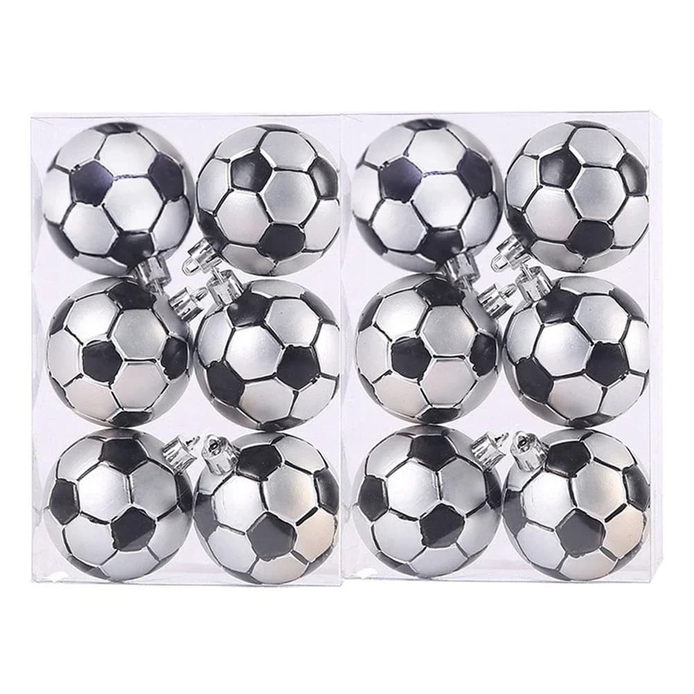 12 pezzi di palloni natalizi per calcio/calcio/baseball/tennis/basket che possono appendere ornamenti decorativi per palline di Natale