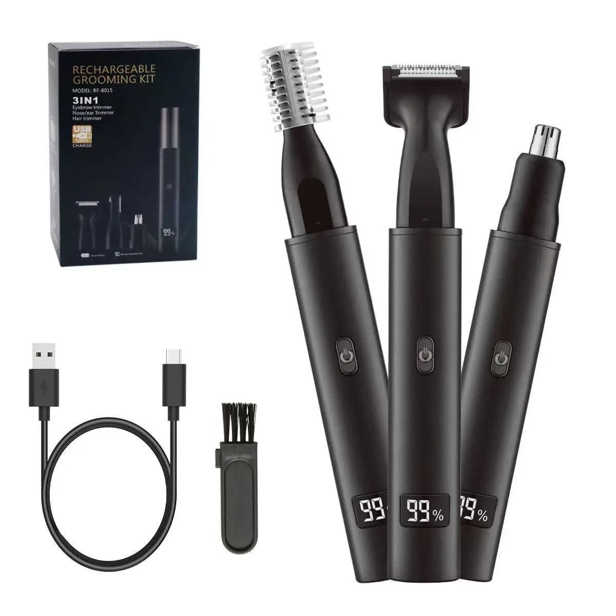 Tagliacapelli elettrico per naso domestico 3 in 1 multifunzione per raschiare i peli del naso ricarica basette da uomo sopracciglia regolabarba set