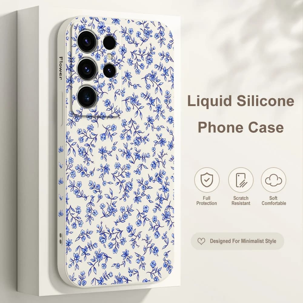 Twisted Floral Phone Case For Samsung Galaxy S26 S25 Edge S24 S23 S22 S21 S20 S10 FE Plus Ultra Silicone Soft Cover